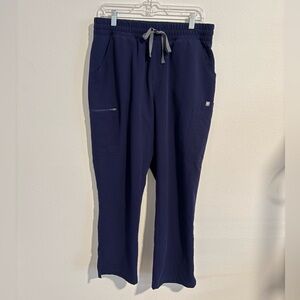 FIGS High Waisted Yola Skinny Scrub Pant Old Scrunch Waistband in Navy
